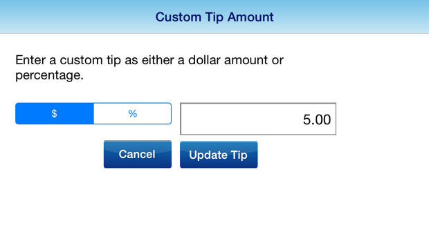 Custom Tip Amount