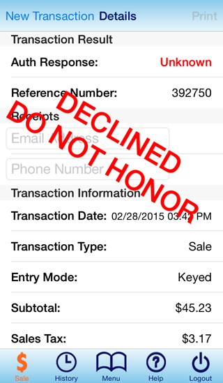 Declined Transaction