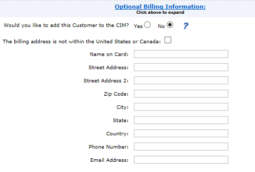 Authorize Billing Information