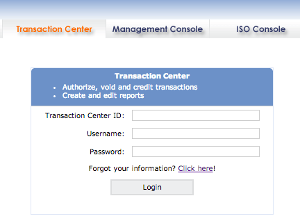 Log Into the Transaction Center