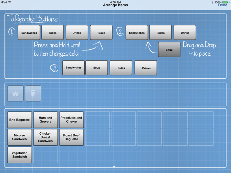 Arrange Categories and Items