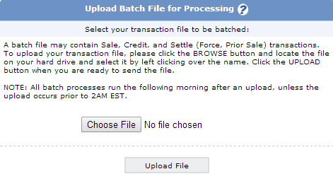 Batch Upload Transactions