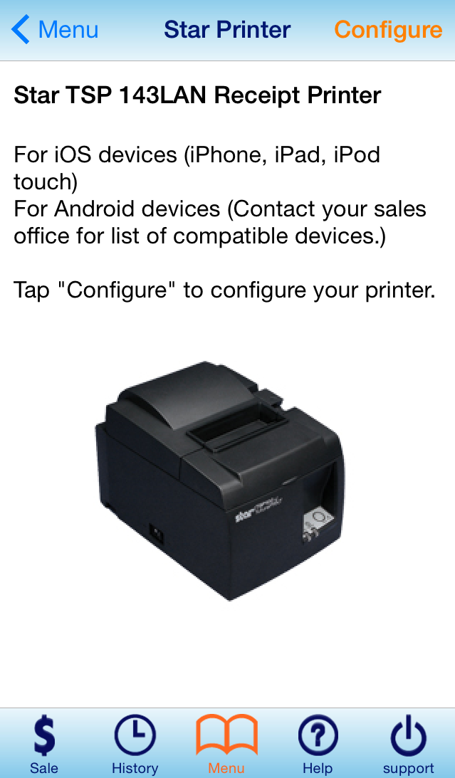 Configure Receipt Printer