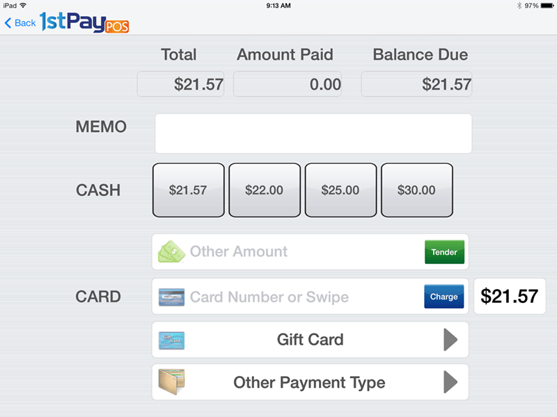 Payment Screen