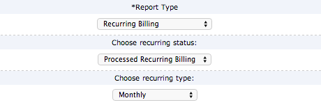 Recurring Billing Report