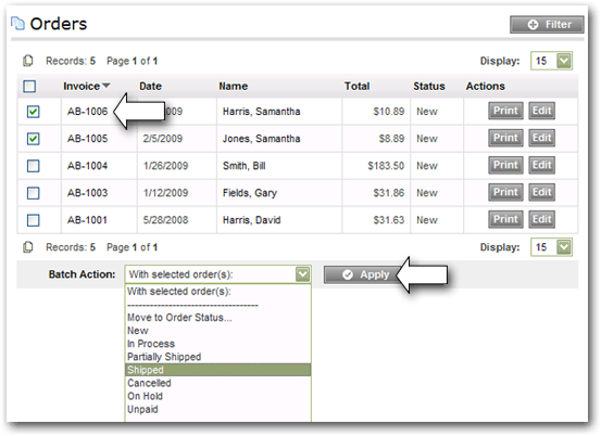 Change Multiple Orders' Statuses