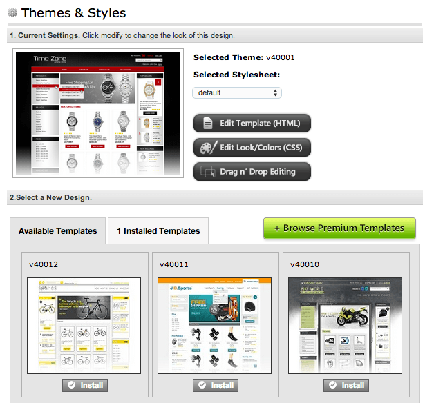 Store Themes and Styles