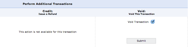 Void Transaction